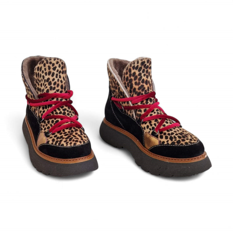 Viola Ricci Regina - tronchetto nero animalier - kombat Economico
