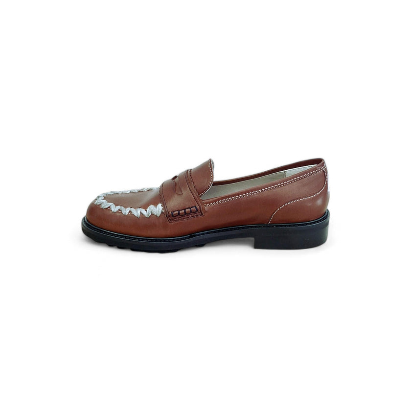 Viola Ricci Gaia - Mocassino nappa glove rhum - lana In Saldo