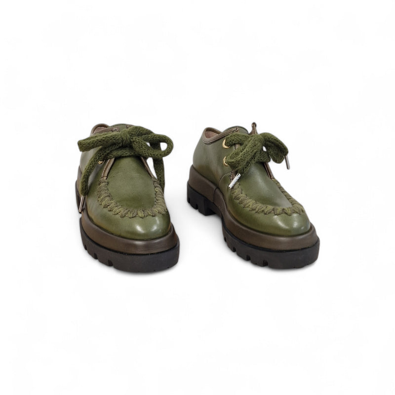 Viola Ricci Gio - Scarpa allacciata verde Spedizione Gratuita