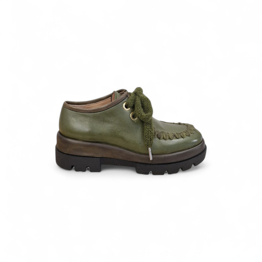 Viola Ricci Gio - Scarpa allacciata verde Spedizione Gratuita