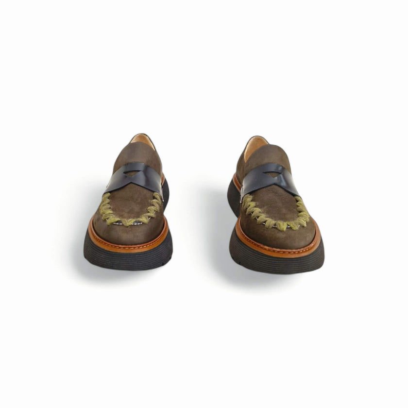 Viola Ricci Polly - mocassino in pelle - verde Pezzi Unici