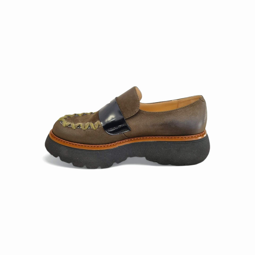 Viola Ricci Polly - mocassino in pelle - verde Pezzi Unici