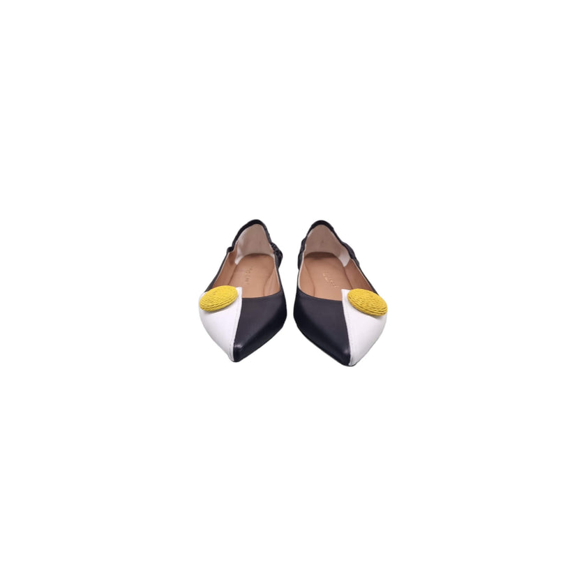 Viola Ricci Venus - Ballerina in pelle nero - bianco Promozione Limitata