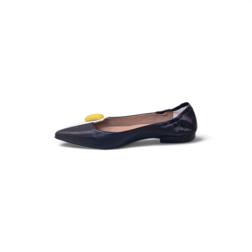 Viola Ricci Venus - Ballerina in pelle nero - bianco Promozione Limitata
