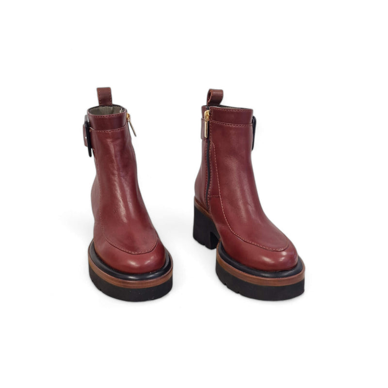 Viola Ricci Bianca - Stivalleto in pelle rhum Outlet