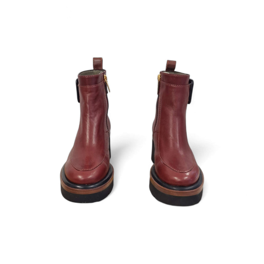 Viola Ricci Bianca - Stivalleto in pelle rhum Outlet