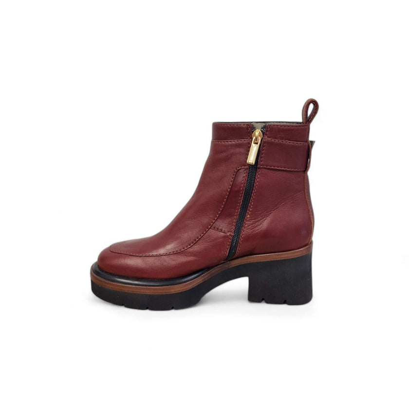 Viola Ricci Bianca - Stivalleto in pelle rhum Outlet