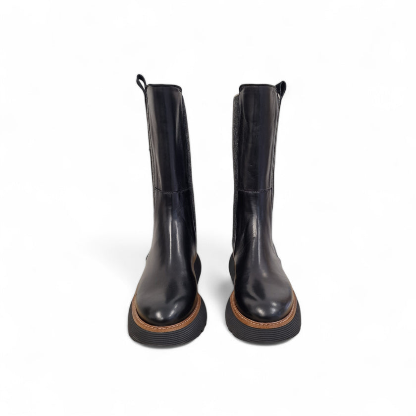 Viola Ricci Gio - Stivale in pelle Nero - Kombat Vendite Flash