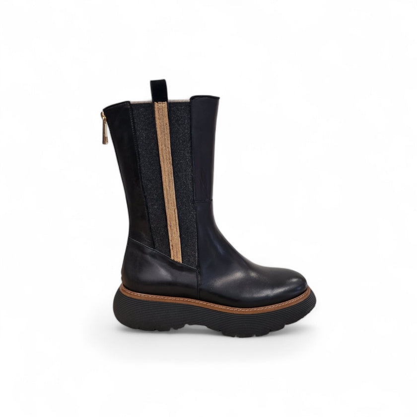 Viola Ricci Gio - Stivale in pelle Nero - Kombat Vendite Flash