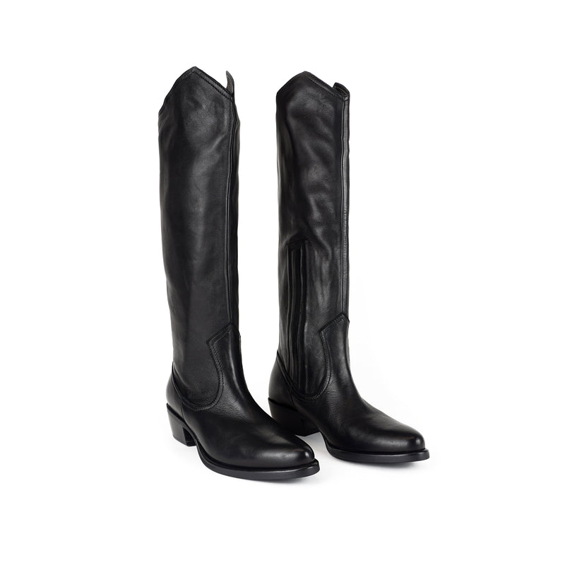 Viola Ricci Luise - Stivale alto in pelle Nero Moda