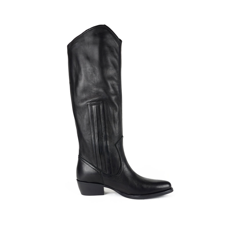 Viola Ricci Luise - Stivale alto in pelle Nero Moda