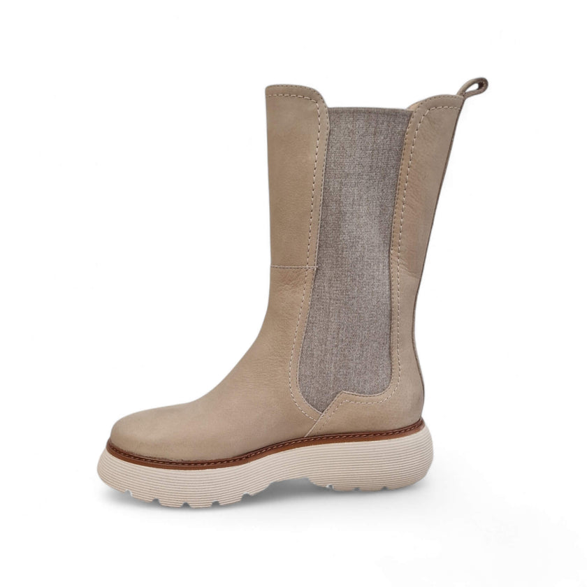 Viola Ricci Sally - Stivale in pelle beige Nuovo