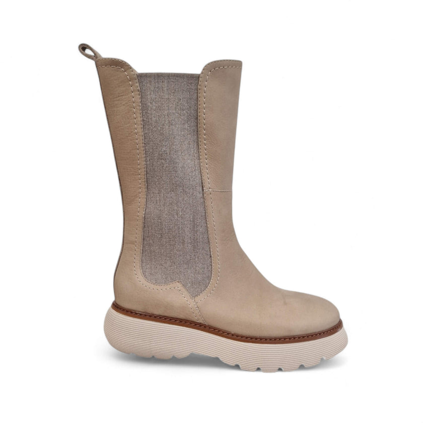 Viola Ricci Sally - Stivale in pelle beige Nuovo