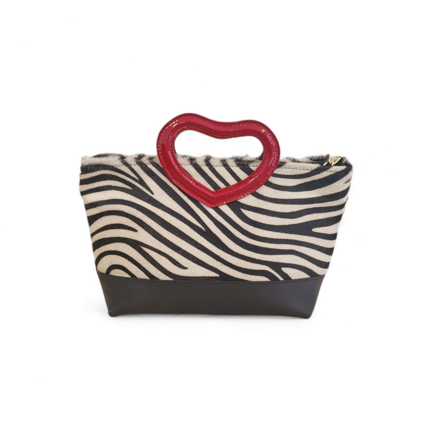Viola Ricci Love - Borsa in pelle bianco e nero - cuore Qualità Garantita