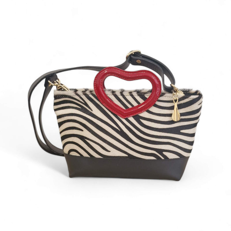 Viola Ricci Love - Borsa in pelle bianco e nero - cuore Fino Al -60%