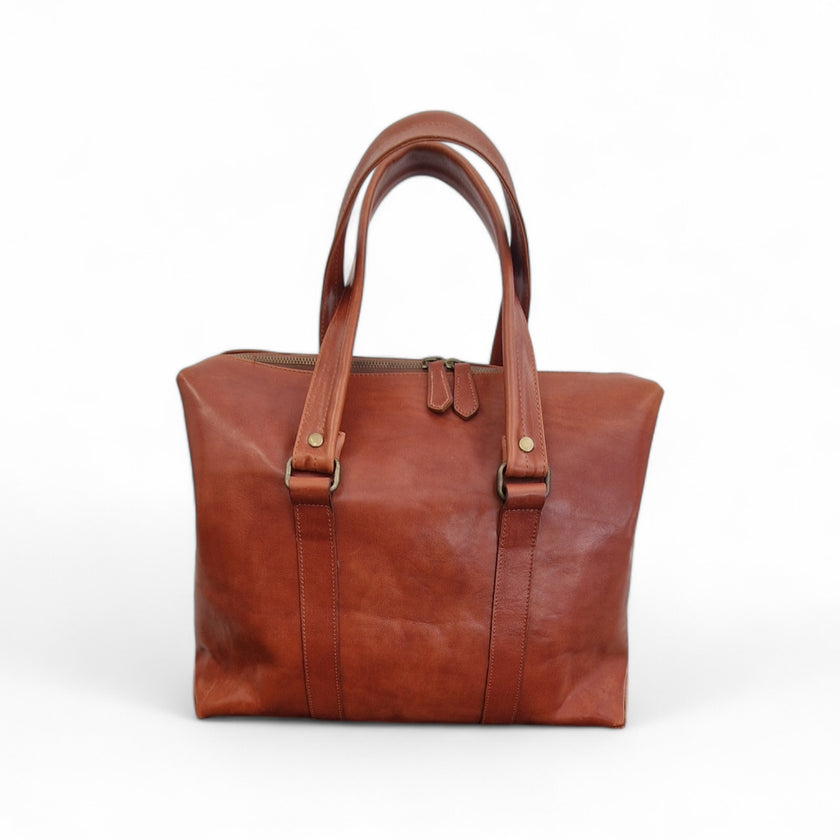 Viola Ricci Mail - Borsa in pelle rhum Shopping Online