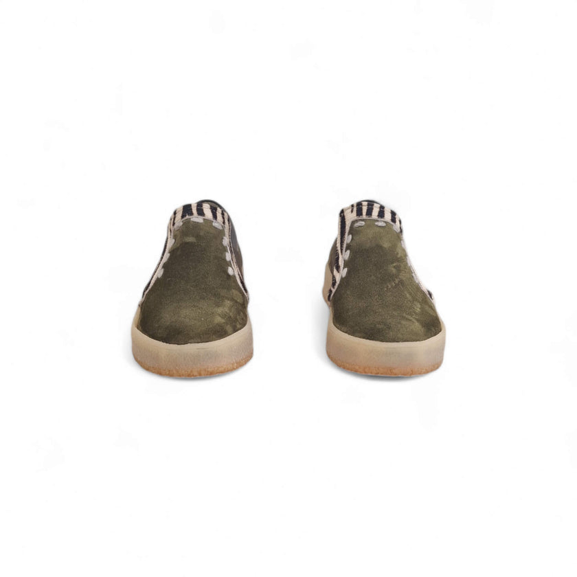 Viola Ricci Regina - slip on in pelle verde animalier - smith Offerta