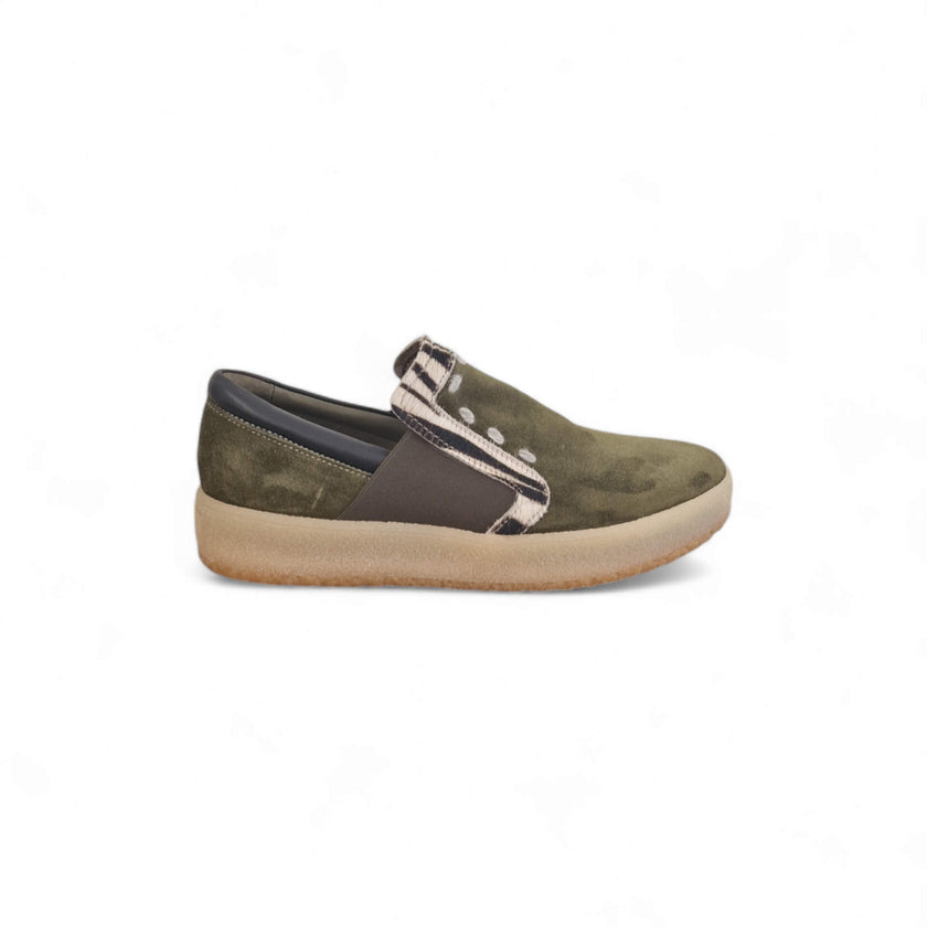 Viola Ricci Regina - slip on in pelle verde animalier - smith Offerta