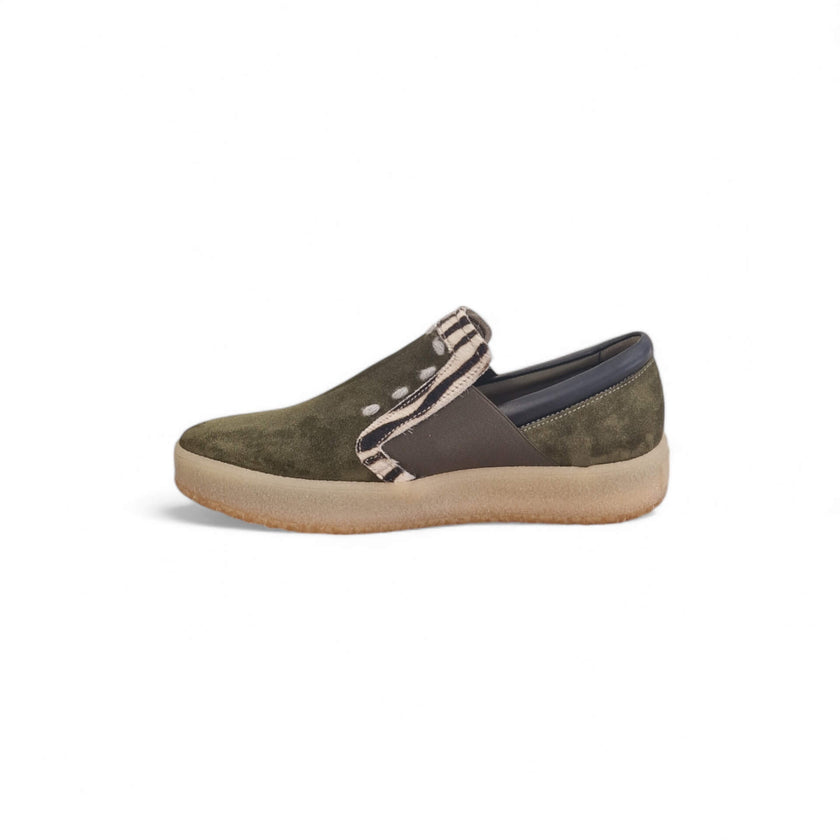 Viola Ricci Regina - slip on in pelle verde animalier - smith Offerta
