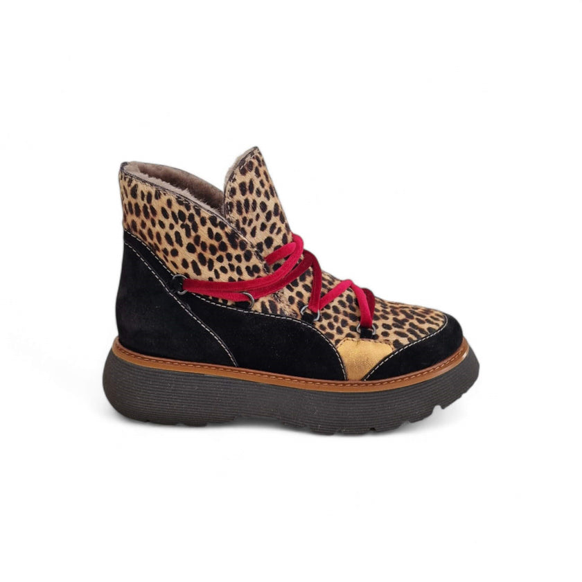 Viola Ricci Regina - tronchetto nero animalier - kombat Economico