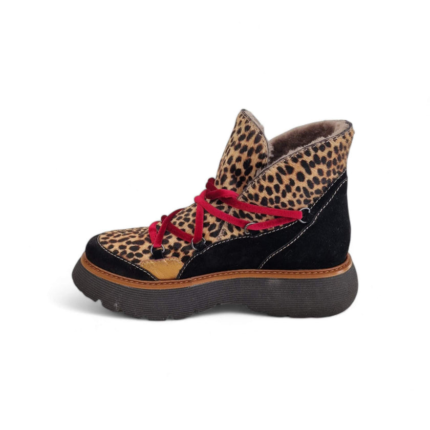 Viola Ricci Regina - tronchetto nero animalier - kombat Economico